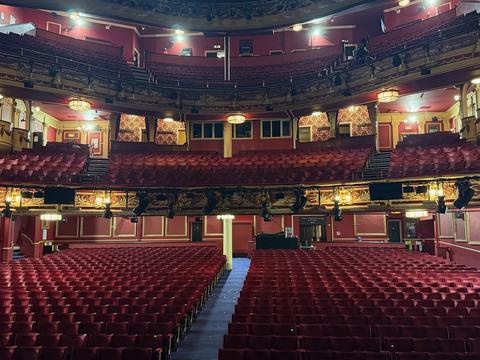 Grand Victorian theatre auditorium with tiered balconies