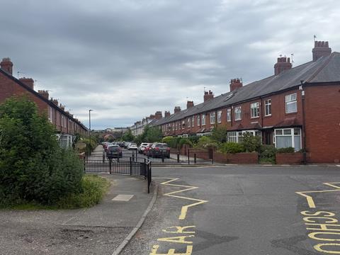 Red-brick terraced street